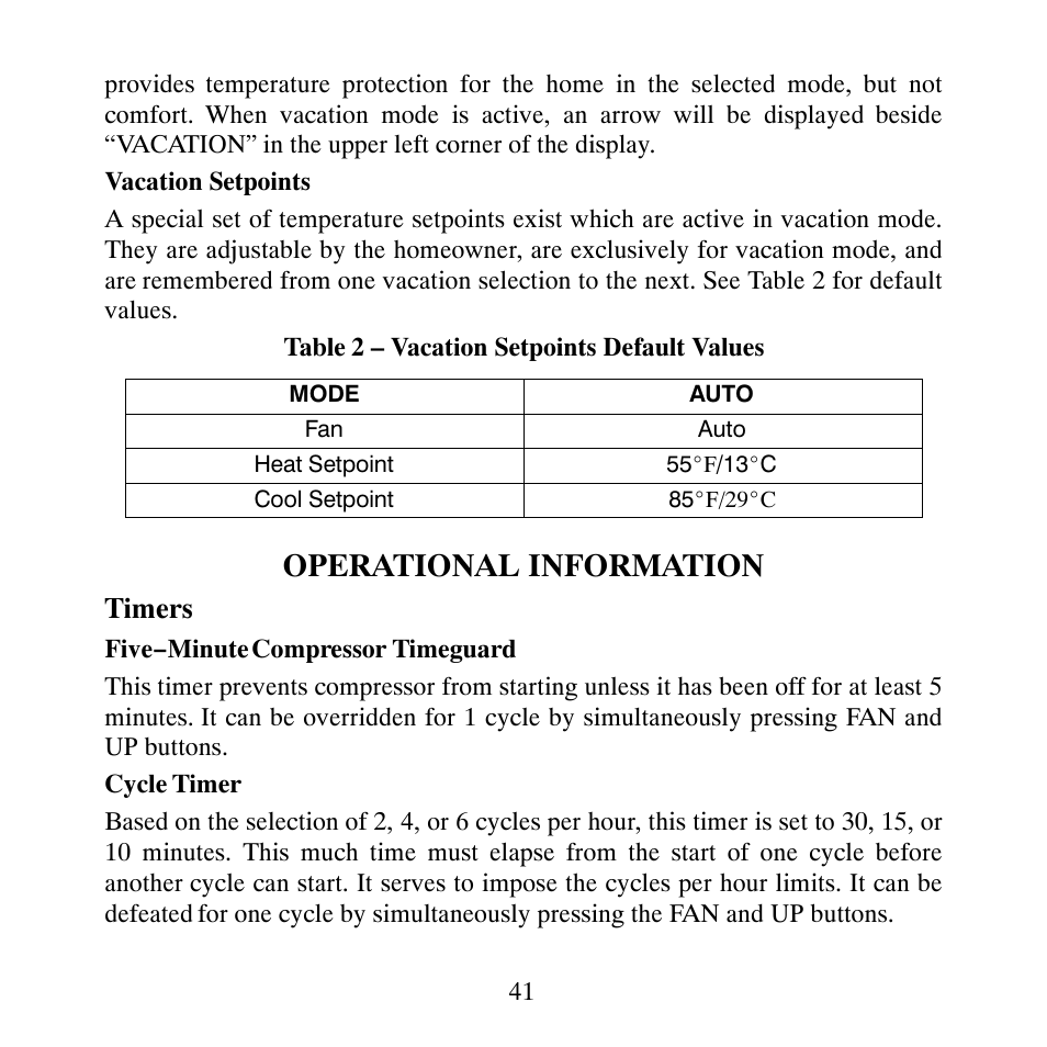 Operational information | Carrier TP-NHP User Manual | Page 43 / 64