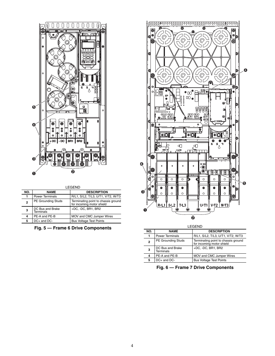 Fig. 5 — frame 6 drive components, Fig. 6 — frame 7 drive components | Carrier 19XRV User Manual | Page 4 / 40
