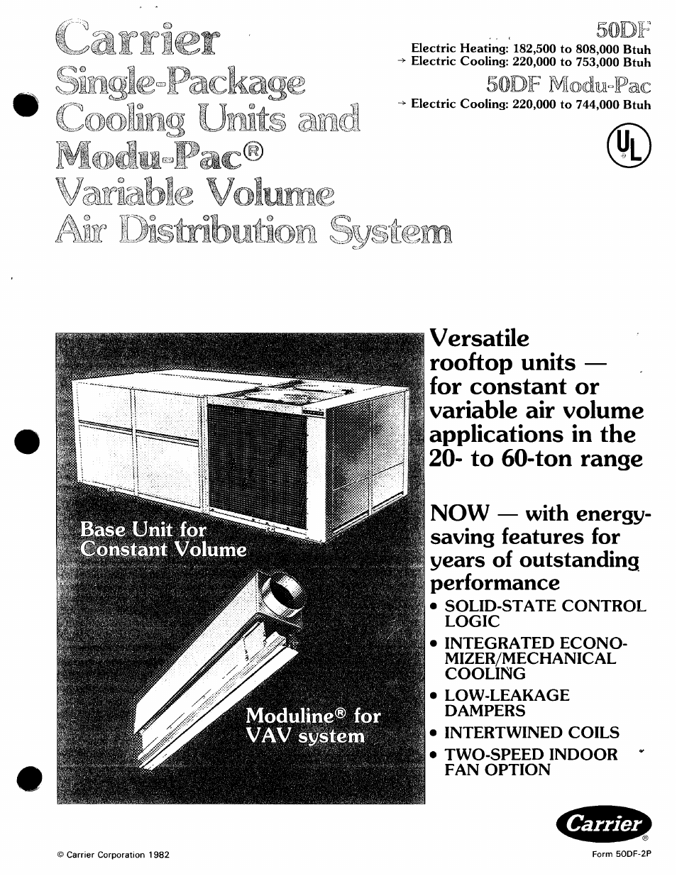 Carrier MODU-PAC 50DF User Manual | 37 pages