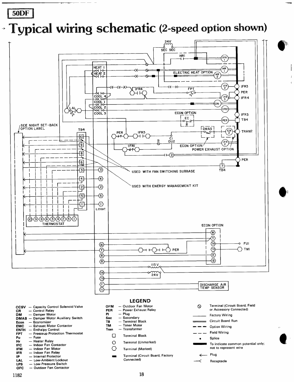 Fsodfl, Ccsv, Typiccll wiring schematic | Speed option shown) | Carrier MODU-PAC 50DF User Manual | Page 18 / 37