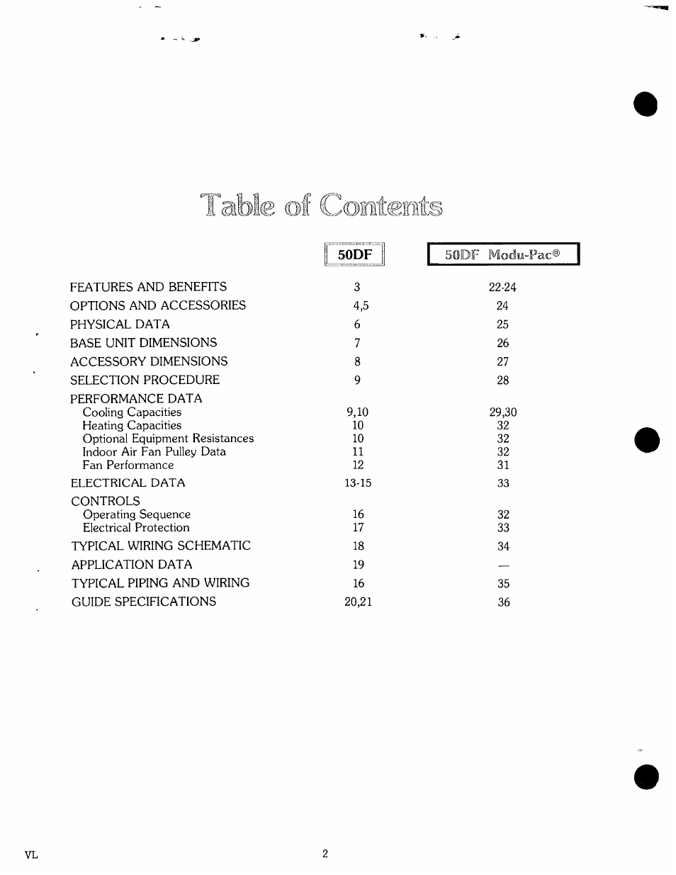 Carrier MODU-PAC 50DF User Manual | Page 2 / 37