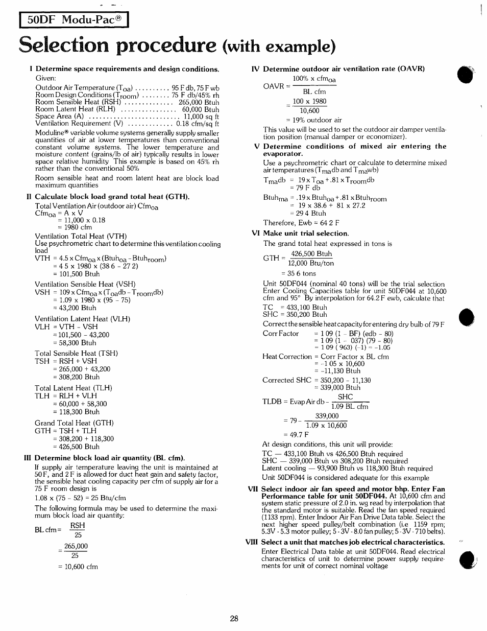 Selection procedure (with example), 50df modu-pac | Carrier MODU-PAC 50DF User Manual | Page 28 / 37