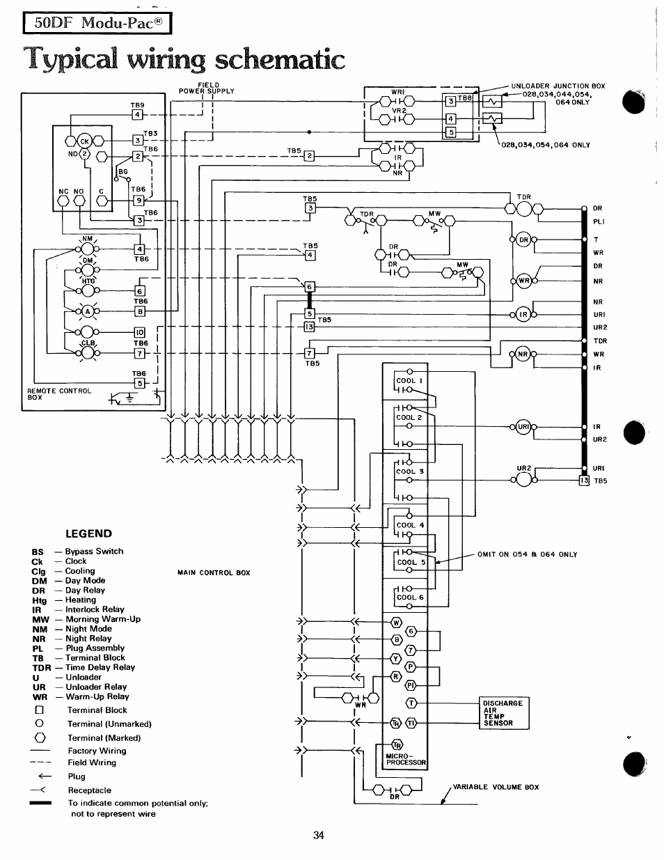 Typiccil wiring schematic, I 50df modu-pac | Carrier MODU-PAC 50DF User Manual | Page 34 / 37