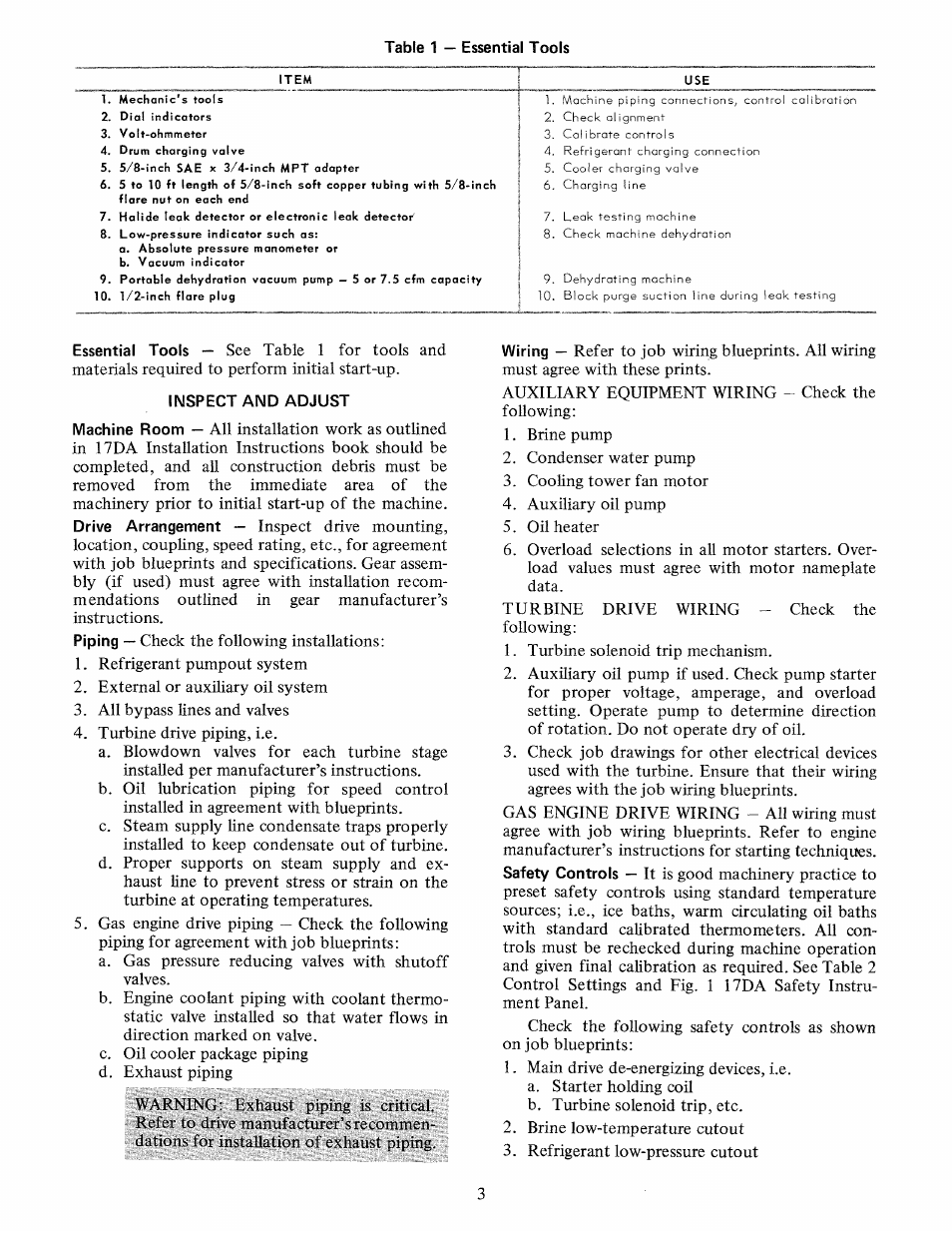 Inspect and adjust | Carrier 17DA User Manual | Page 3 / 8