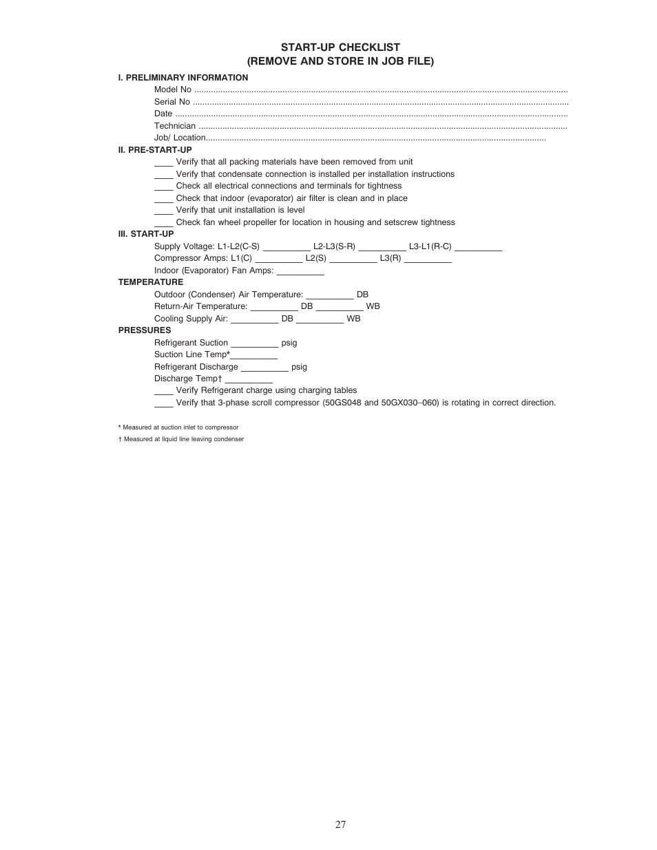 Carrier SINGLE PACKAGED ELECTRIC COOLING UNITS 50GX User Manual | Page 27 / 28