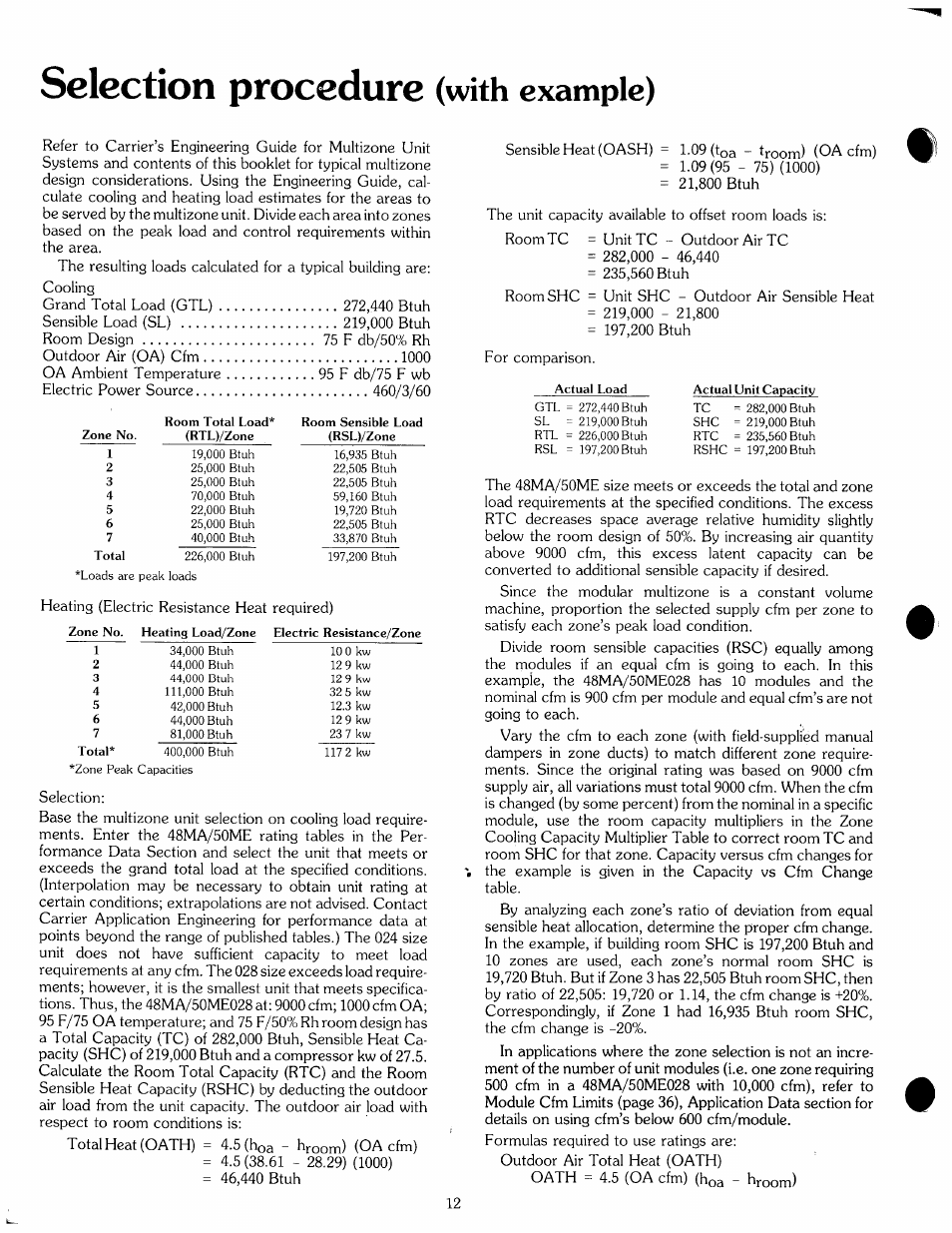 Selection procedure (with example), Selection procedure, With example) | Carrier ZONE-MIZER 50ME User Manual | Page 12 / 46