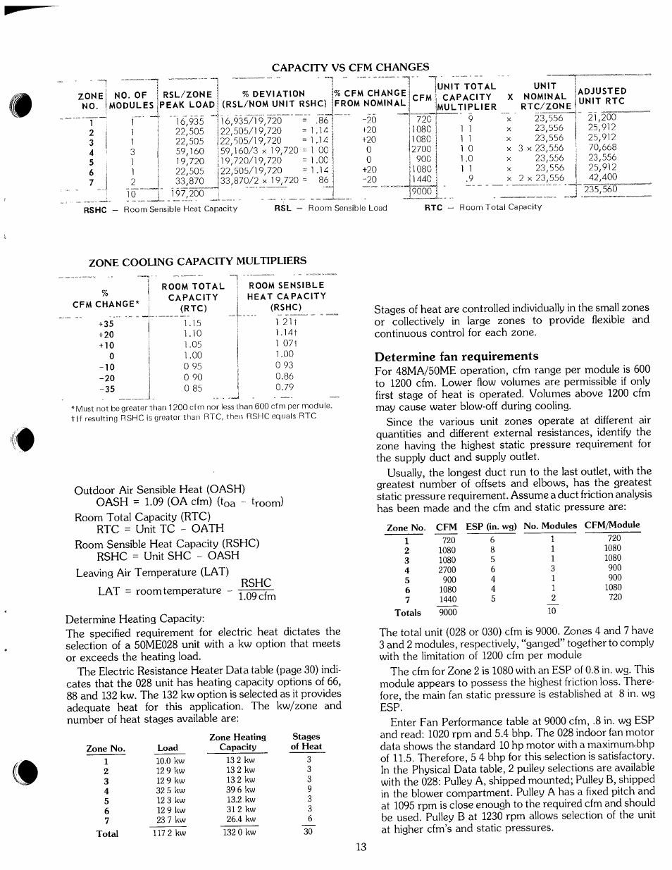 Determine fan requirements | Carrier ZONE-MIZER 50ME User Manual | Page 13 / 46