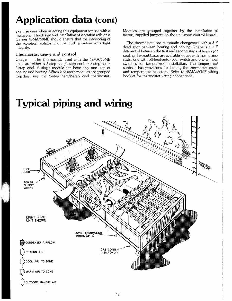 Typical piping and wiring, Application data, Cont) | Carrier ZONE-MIZER 50ME User Manual | Page 43 / 46
