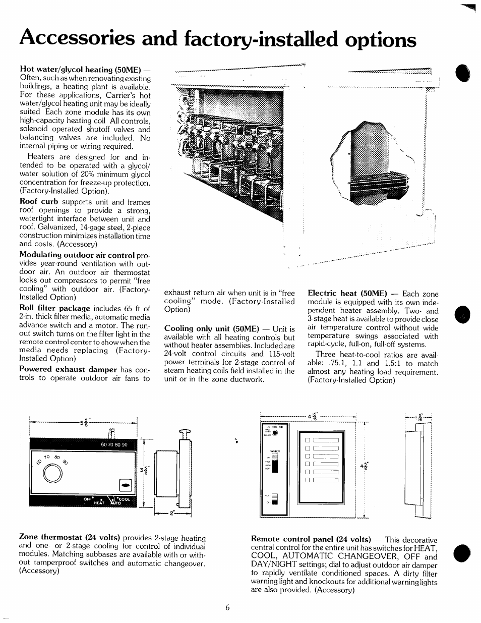 Accessories and factoryii'stalled options | Carrier ZONE-MIZER 50ME User Manual | Page 6 / 46