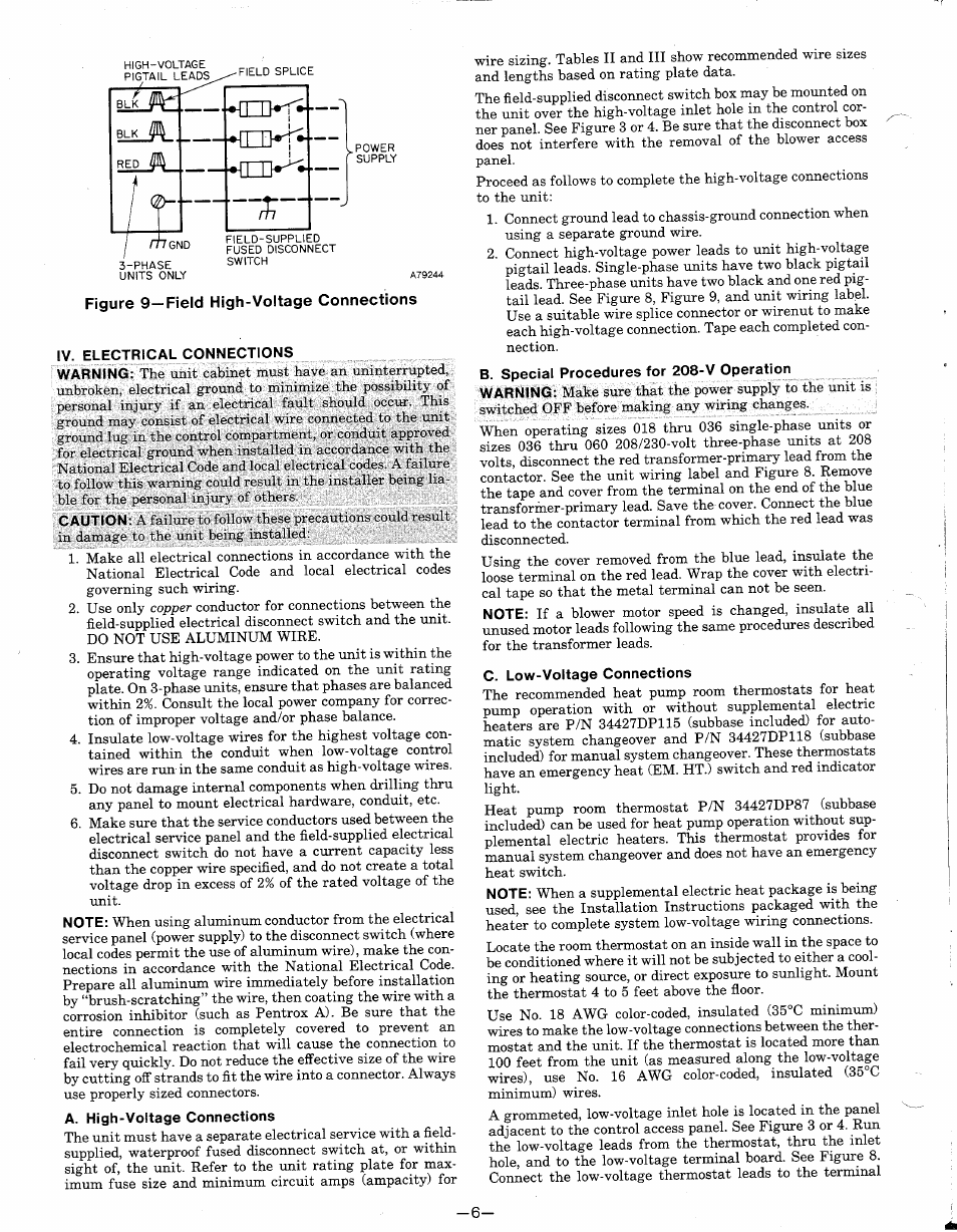 Figure 9—field high-voltage connections | Carrier 542E User Manual | Page 6 / 18
