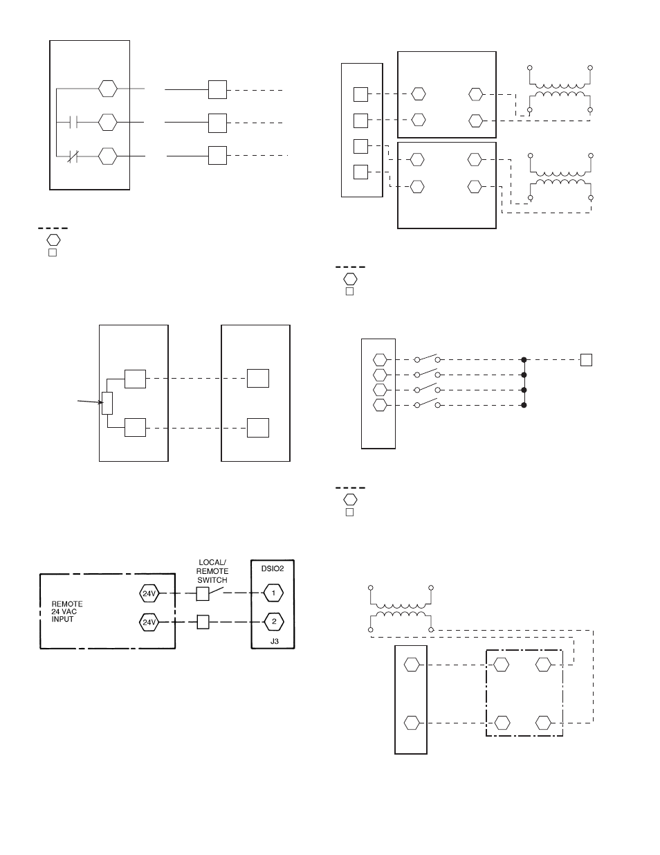 Fig. 15 — heat interlock relay, Fig. 16 — differential enthalpy sensor, Fig. 17 — remote start | Fig. 18 — accessory humidity control, Fig. 19 — fire/smoke control, Fig. 20 — indoor air quality 20 | Carrier 50MP62L-10R User Manual | Page 20 / 64