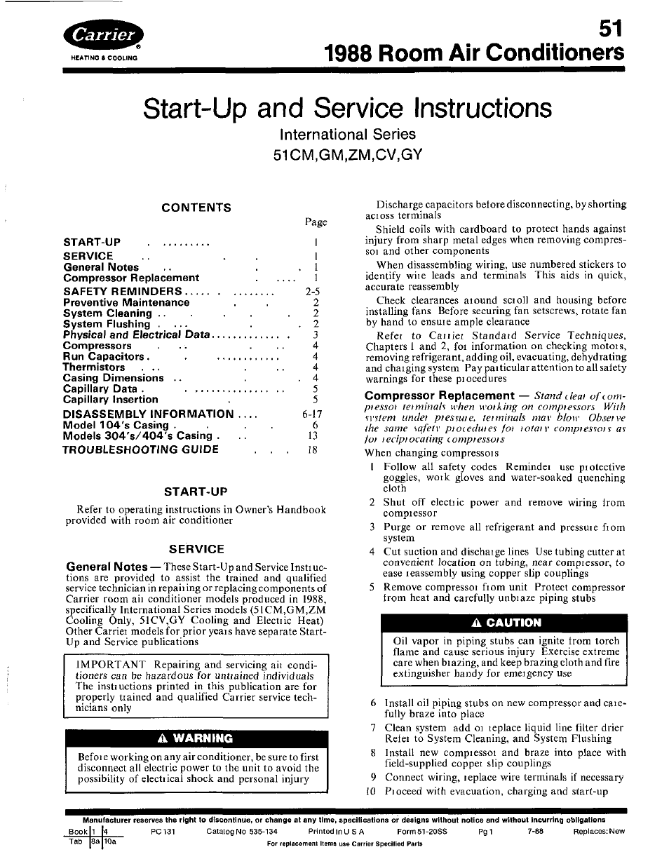 Carrier 51CM User Manual | 21 pages