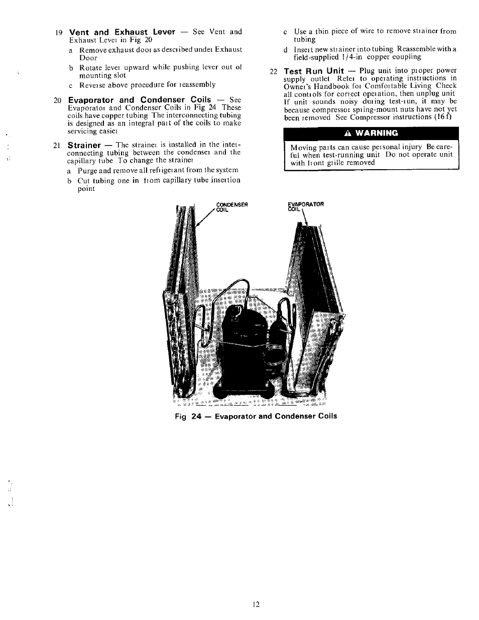 20 evaporator and condenser coils — see, A warning | Carrier 51CM User Manual | Page 12 / 21