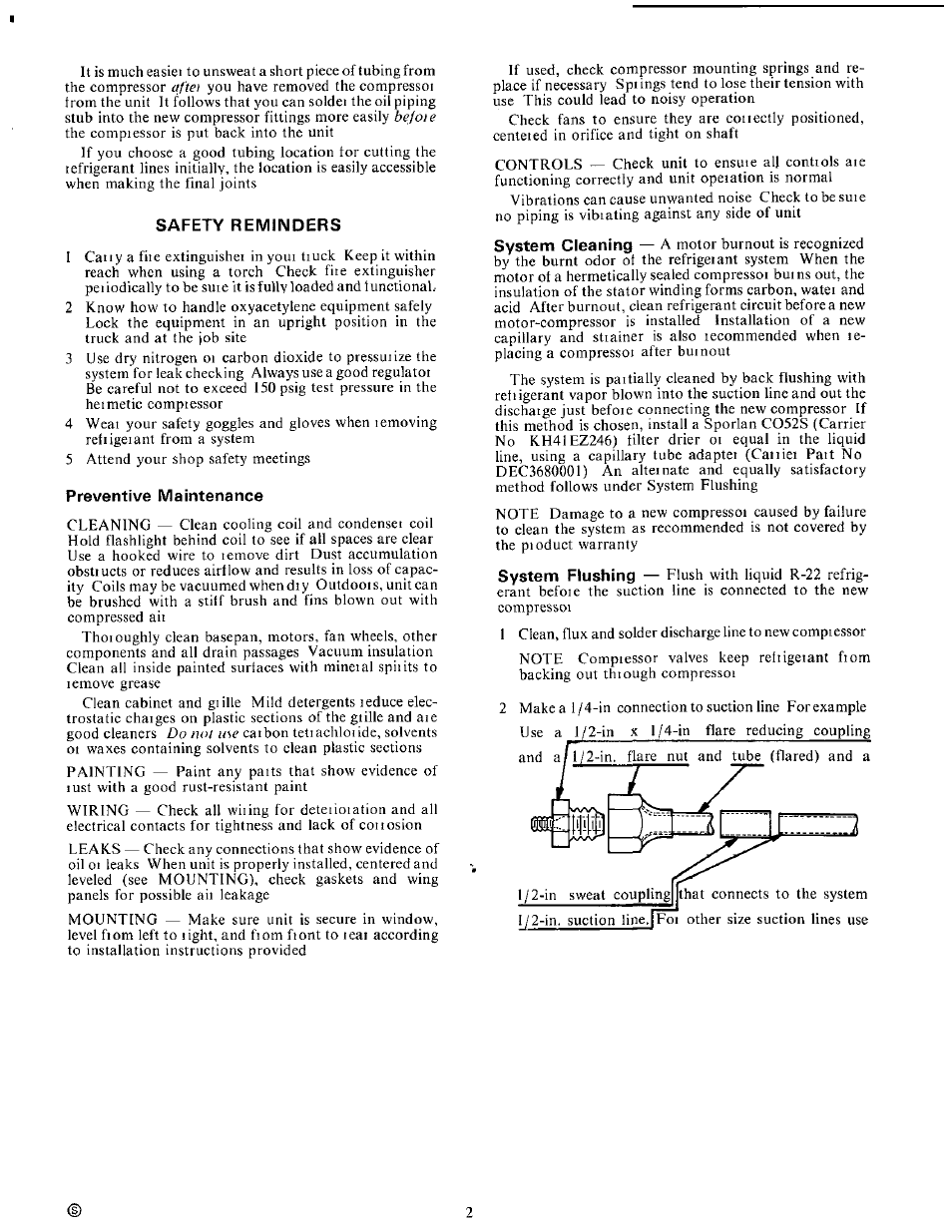 Safety reminders, Preventive maintenance | Carrier 51CM User Manual | Page 2 / 21