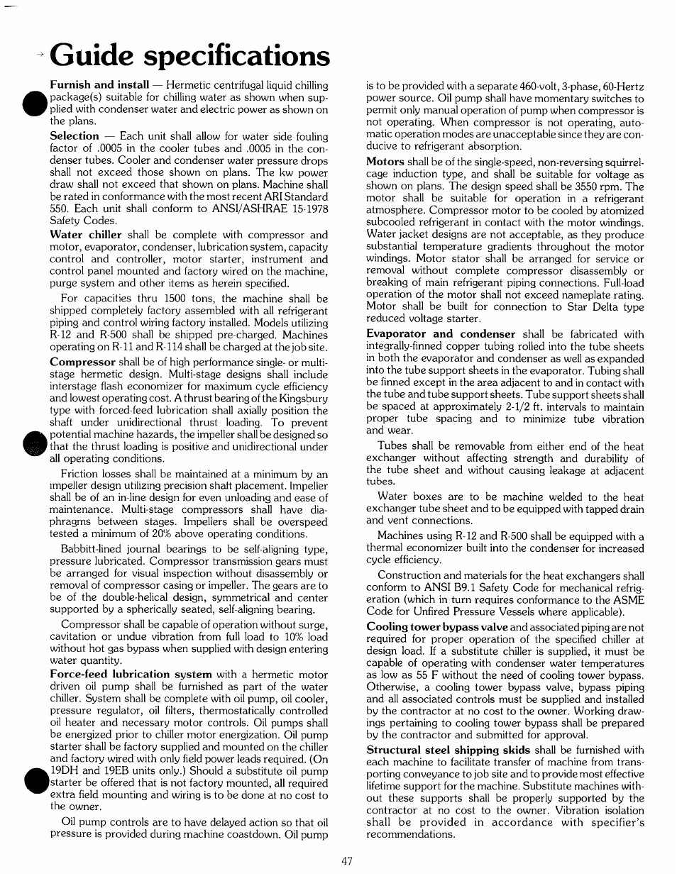 Guide specifications | Carrier 19 Series User Manual | Page 46 / 49