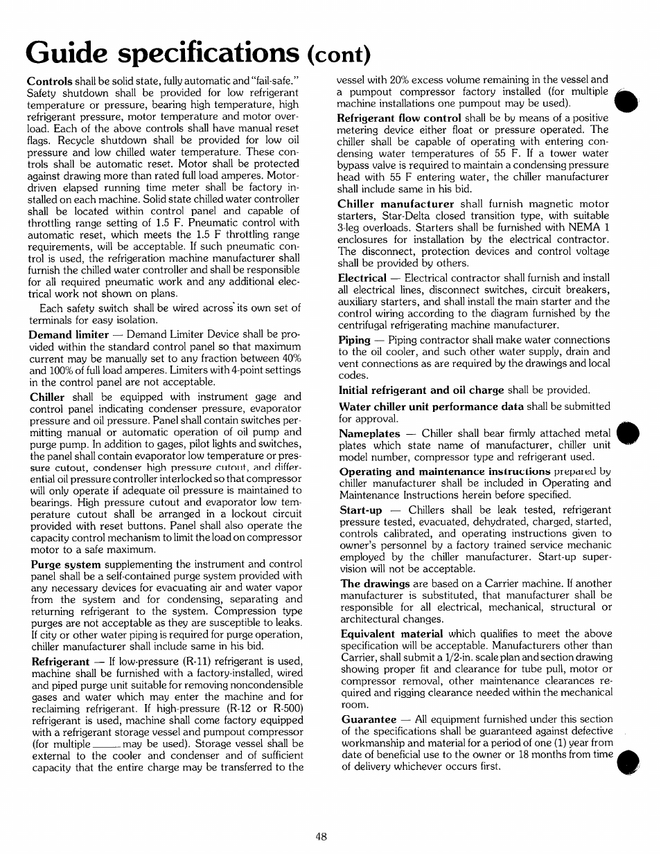 Guide specifications (cont), Guide specifications, Cont) | Carrier 19 Series User Manual | Page 47 / 49