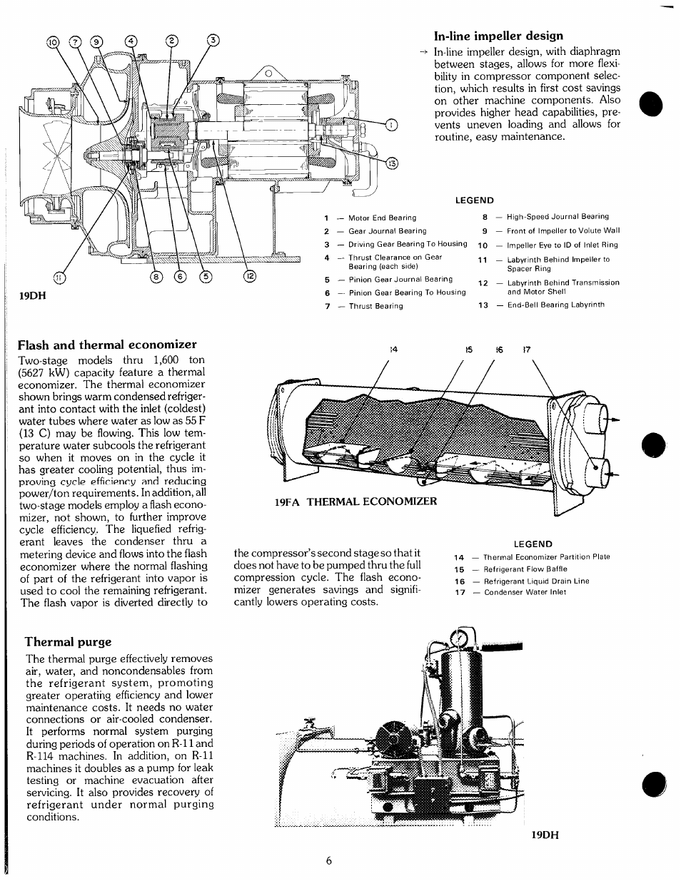 In-line impeller design, Flash and thermal economizer, Thermal purge | Carrier 19 Series User Manual | Page 6 / 49