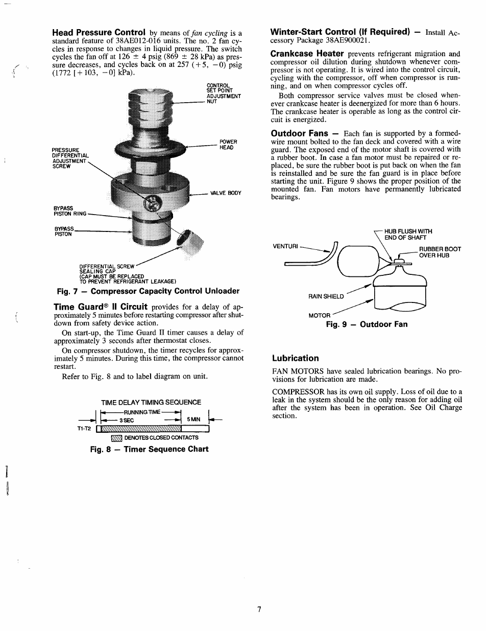 Fig. 8 — timer sequence chart | Carrier 38AE User Manual | Page 7 / 12