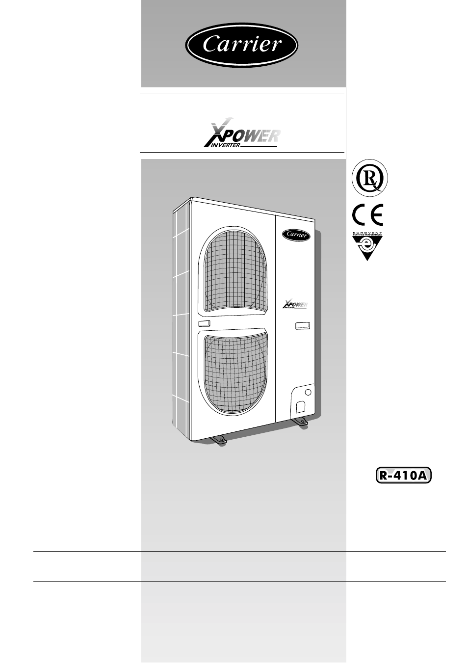 Carrier XPOWER 38VYX110 User Manual | 14 pages