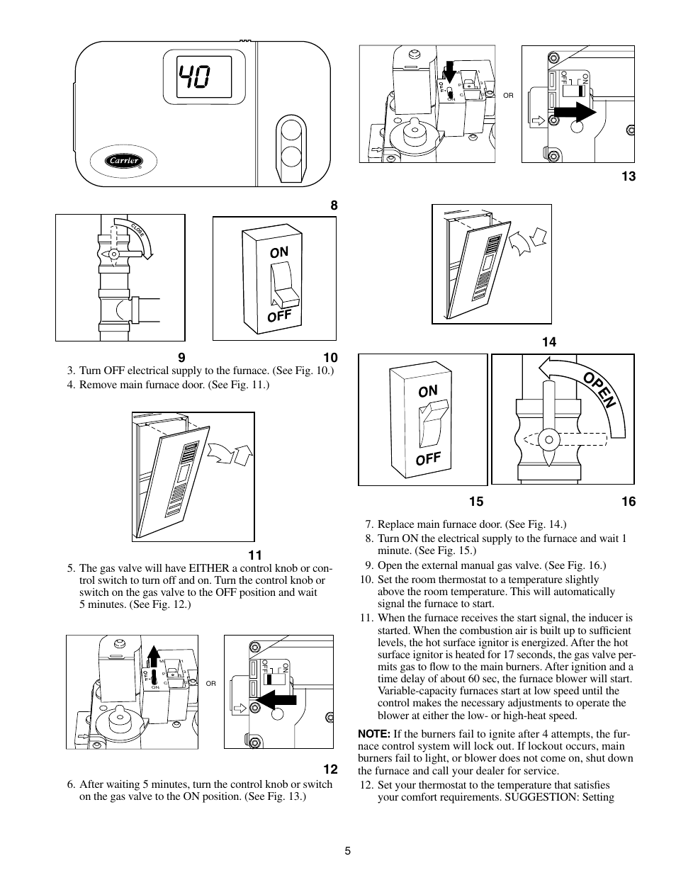 Op e n | Carrier WEATHERMAKER INFINITY 58MCA User Manual | Page 5 / 12