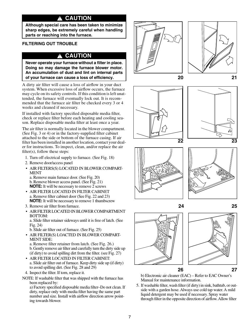 Caution | Carrier WEATHERMAKER INFINITY 58MCA User Manual | Page 7 / 12