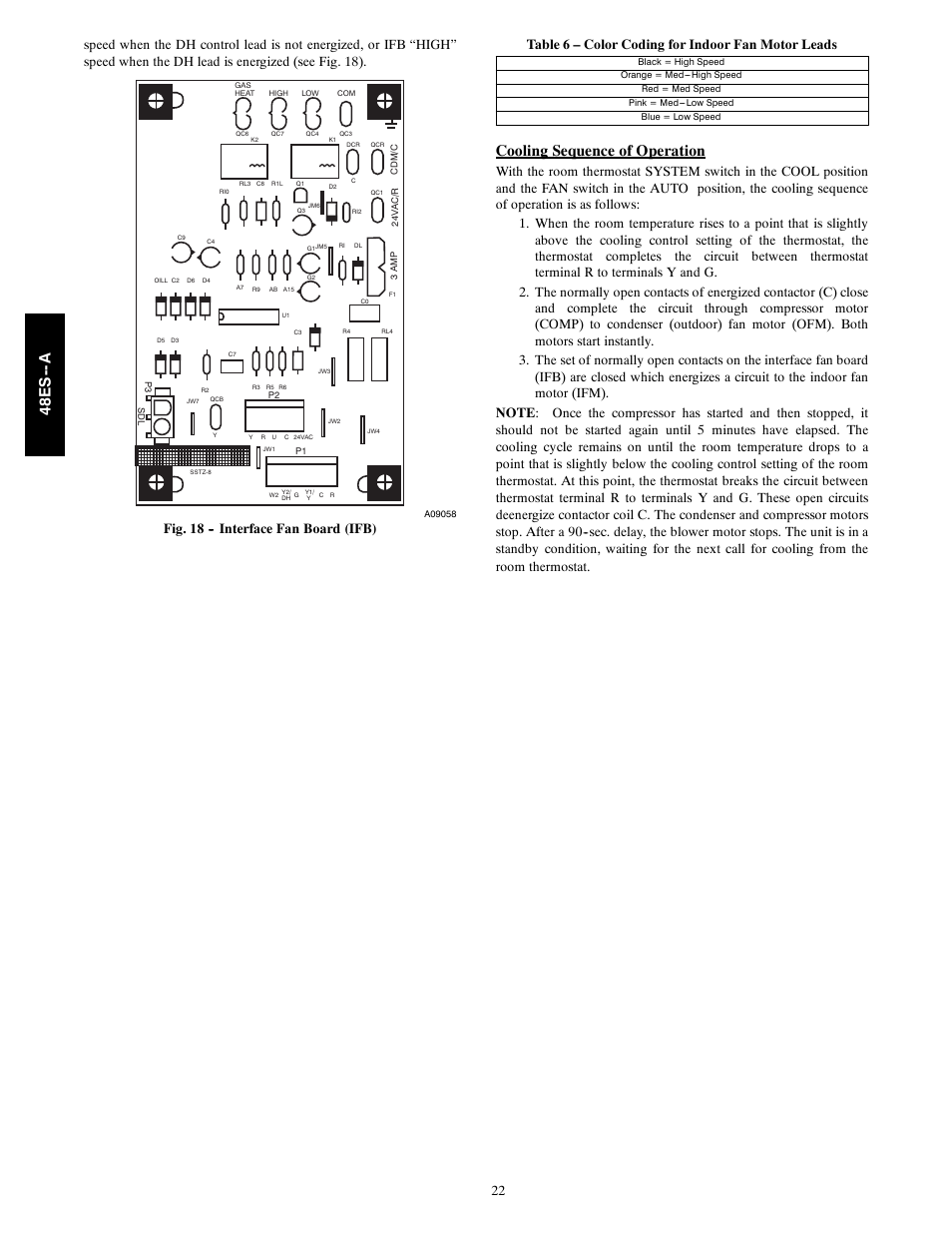Cooling sequence of operation, 48e s -- a | Carrier 48ES---A User Manual | Page 22 / 38