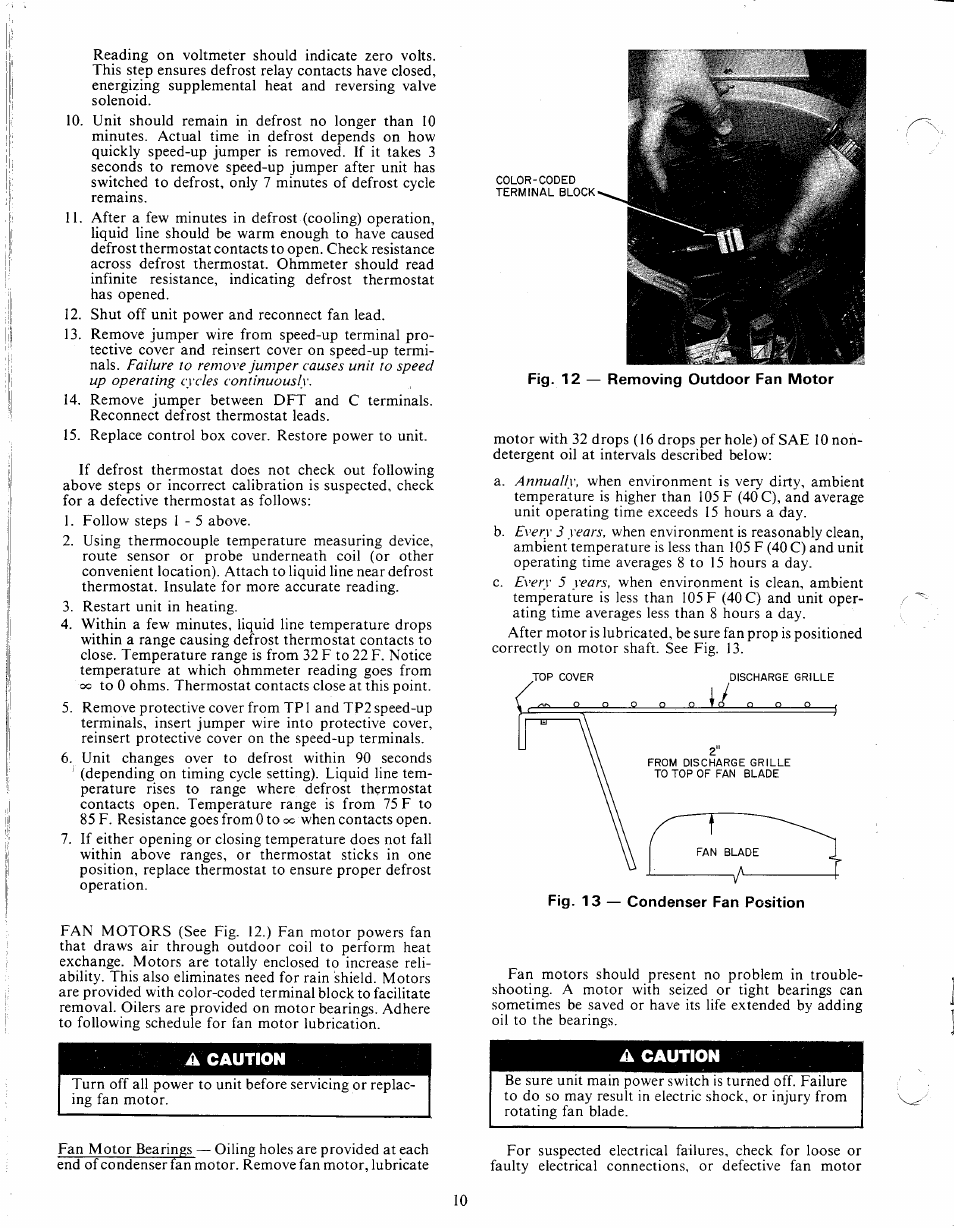 A caution | Carrier 38E User Manual | Page 10 / 20