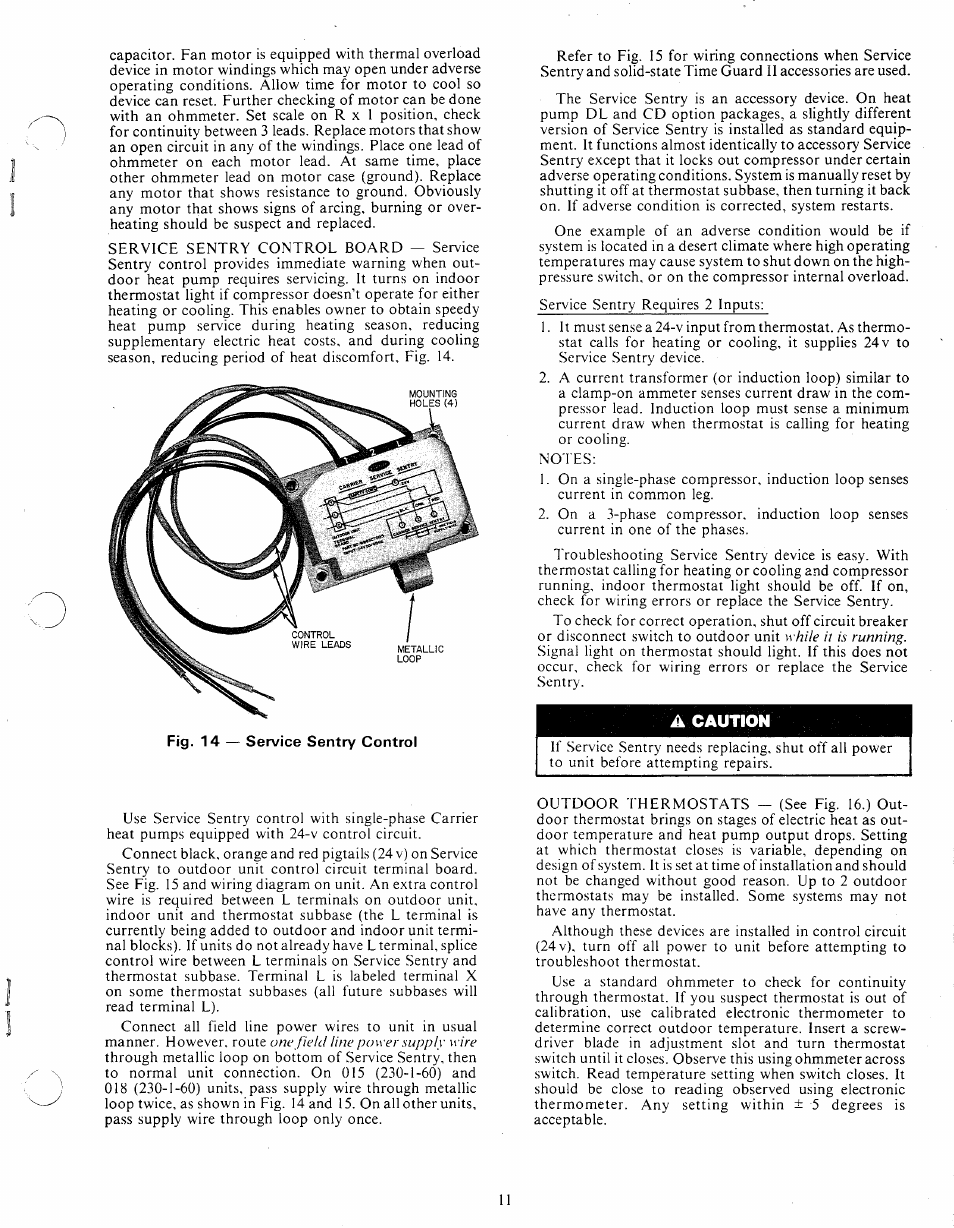 A caution | Carrier 38E User Manual | Page 11 / 20