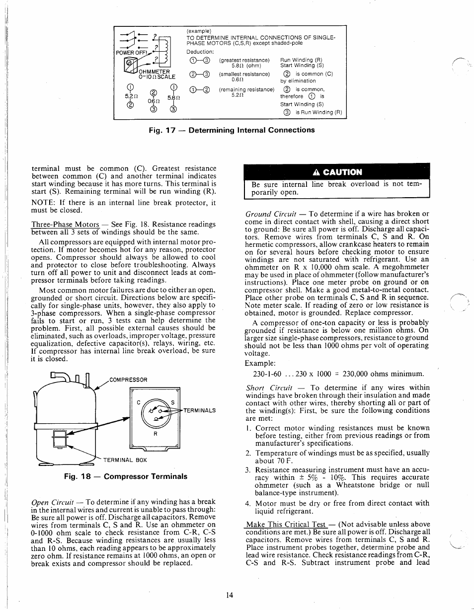 Fig. 17 — determining internal connections | Carrier 38E User Manual | Page 14 / 20