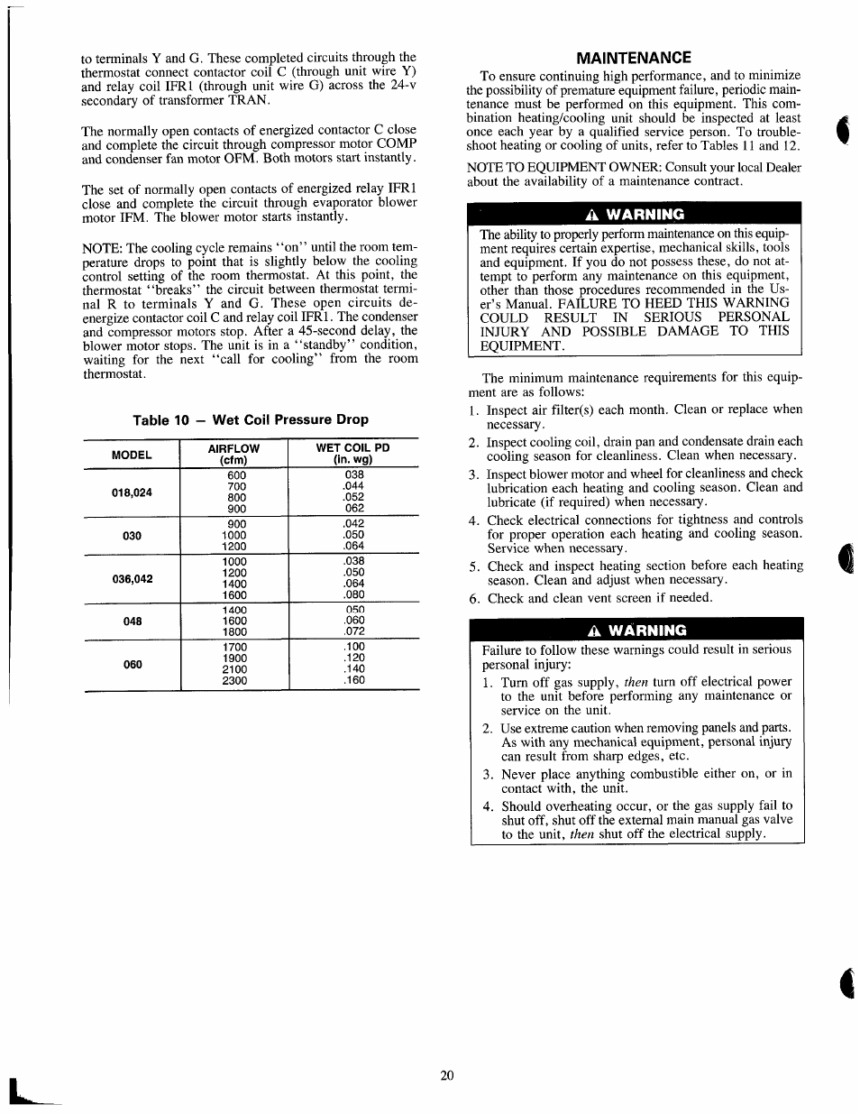 A warning | Carrier 48NLT User Manual | Page 20 / 27