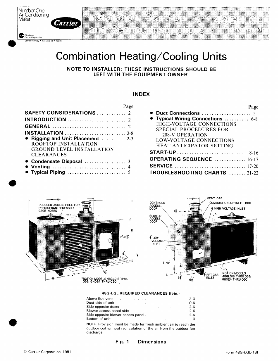 Carrier 48GH User Manual | 22 pages