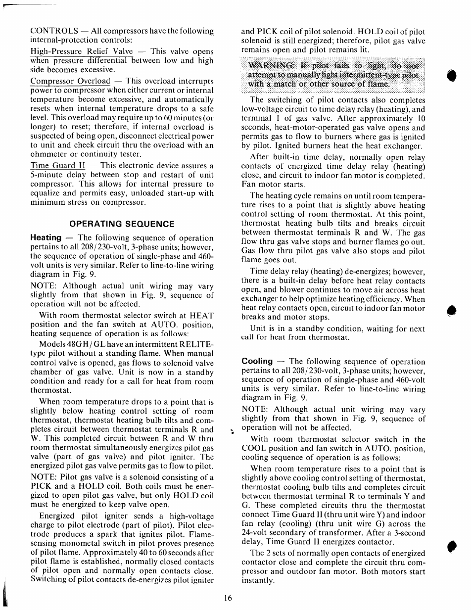 Operating sequence | Carrier 48GH User Manual | Page 16 / 22