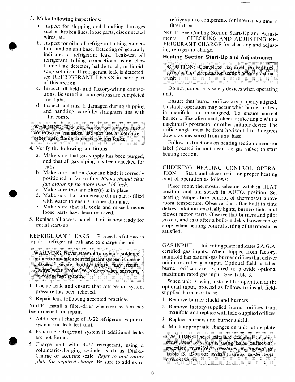 Heating section start-up and adjustments | Carrier 48GH User Manual | Page 9 / 22