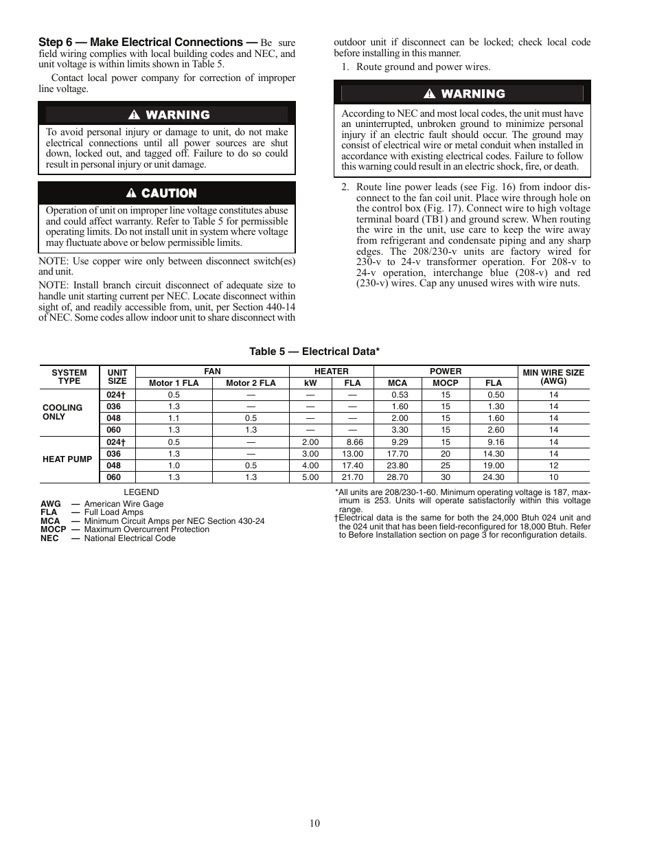 Step 6 — make electrical connections | Carrier 40QA024-060 User Manual | Page 10 / 24