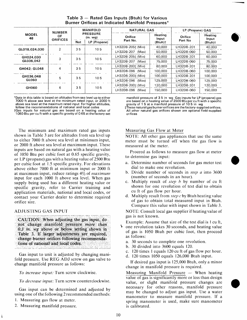 More than 0.3 in. wg | Carrier 48GH User Manual | Page 10 / 22