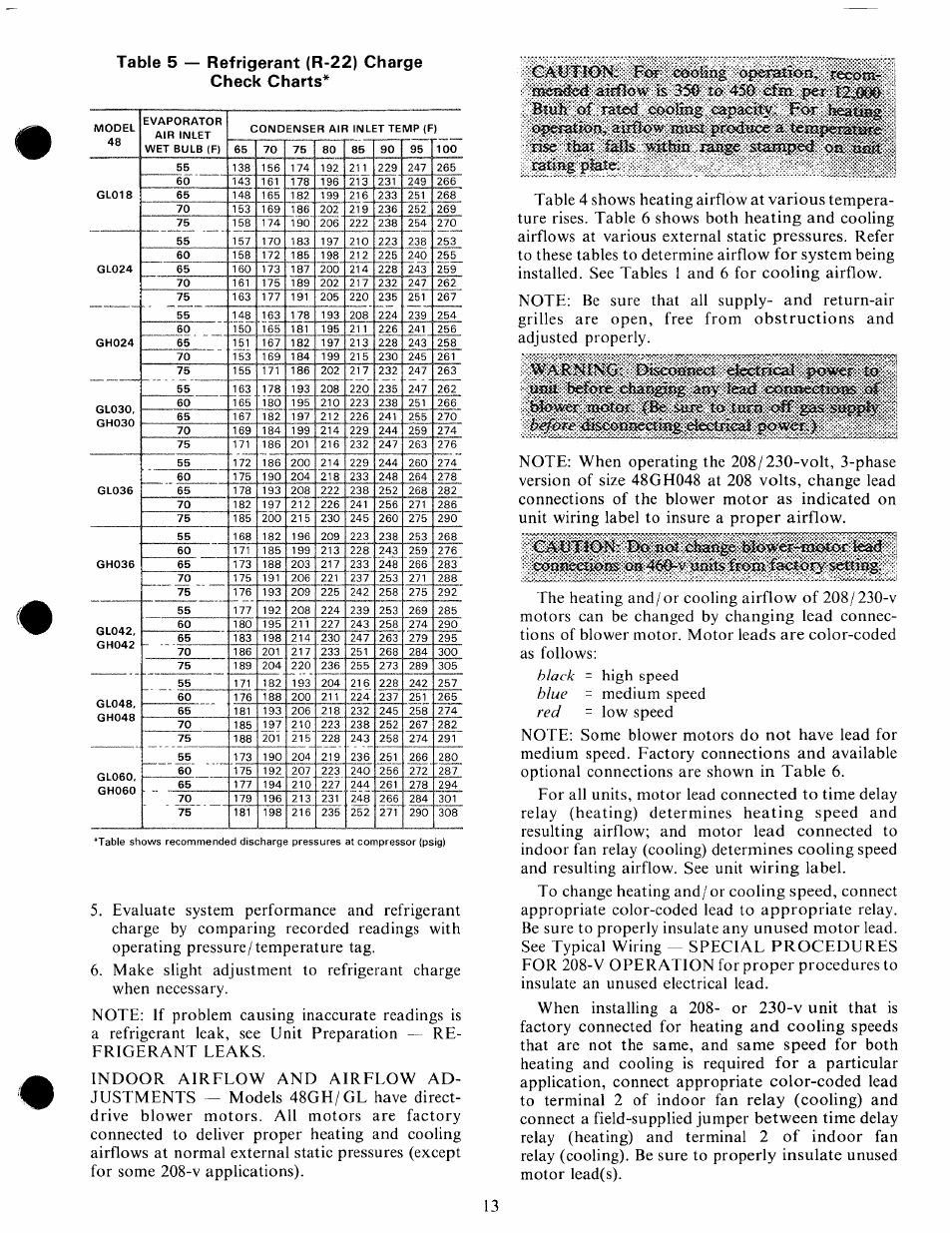 Caution; doling opersaion, recota, Wt , raimg plate, Teas | Bivtk, Cotmìctìo-m | Carrier 48GH User Manual | Page 13 / 22