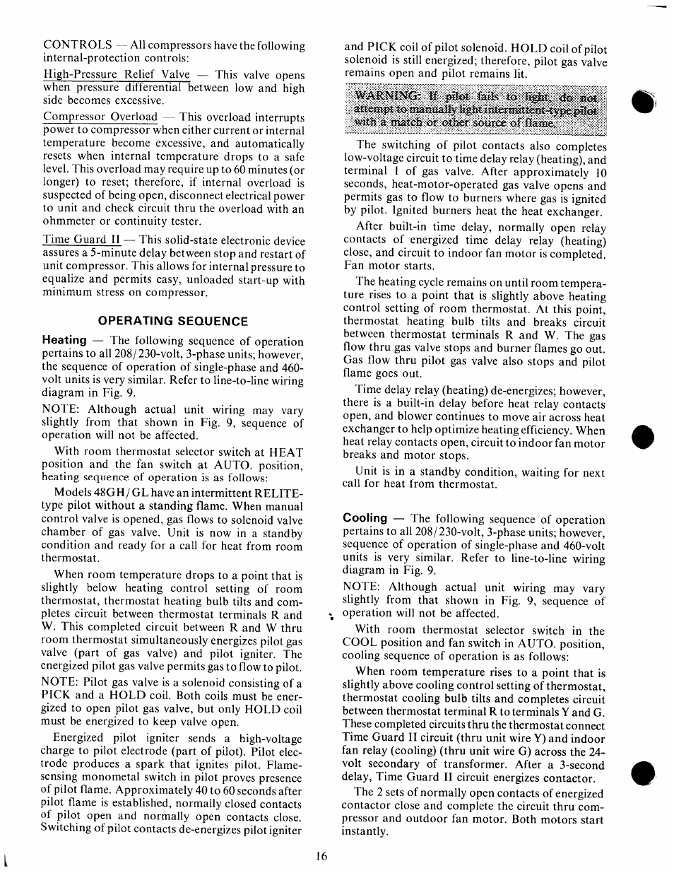 Operating sequence | Carrier 48GH User Manual | Page 16 / 22