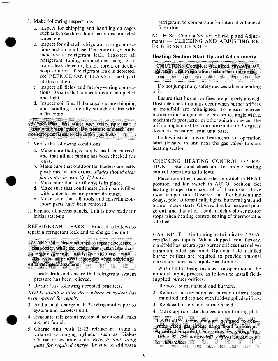 Heating section start-up and adjustments | Carrier 48GH User Manual | Page 9 / 22