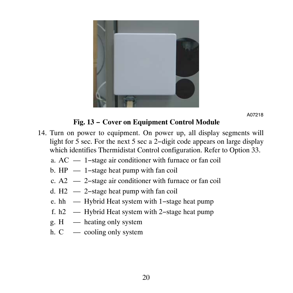 Carrier PERFORMANCETSERIES EDGER THERMIDISTATT CONTROL TP-PRH-A User Manual | Page 20 / 88
