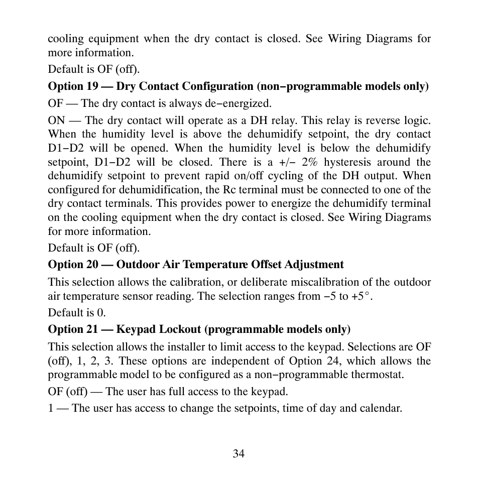 Carrier PERFORMANCETSERIES EDGER THERMIDISTATT CONTROL TP-PRH-A User Manual | Page 34 / 88