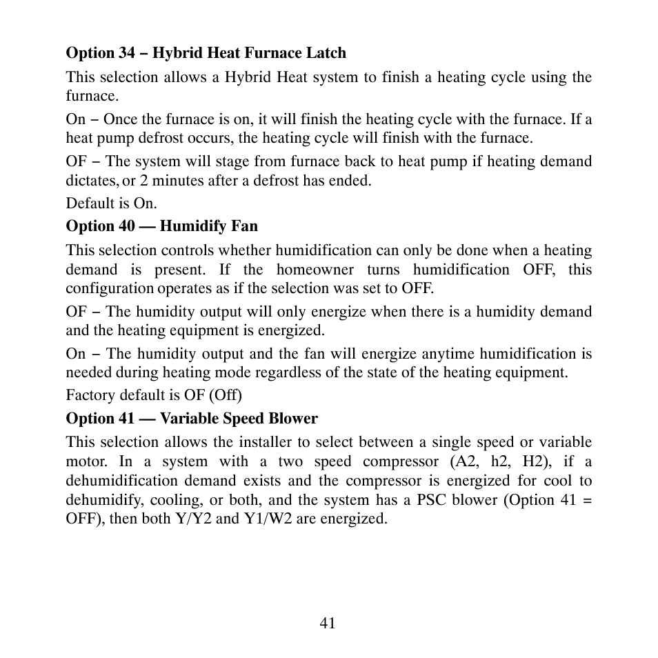 Carrier PERFORMANCETSERIES EDGER THERMIDISTATT CONTROL TP-PRH-A User Manual | Page 41 / 88