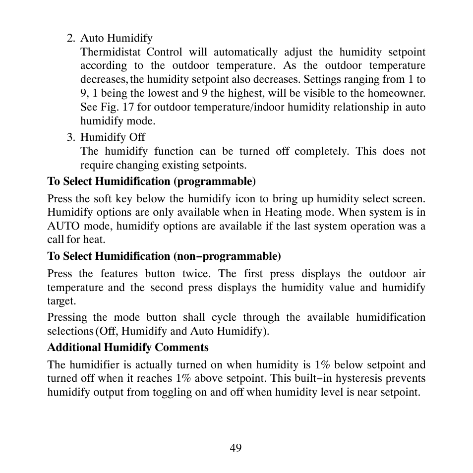 Carrier PERFORMANCETSERIES EDGER THERMIDISTATT CONTROL TP-PRH-A User Manual | Page 49 / 88