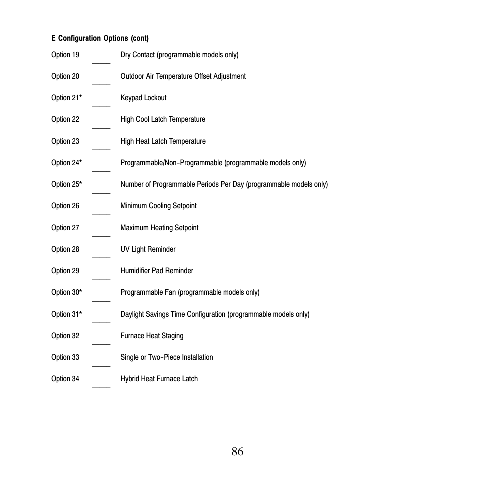 Carrier PERFORMANCETSERIES EDGER THERMIDISTATT CONTROL TP-PRH-A User Manual | Page 86 / 88