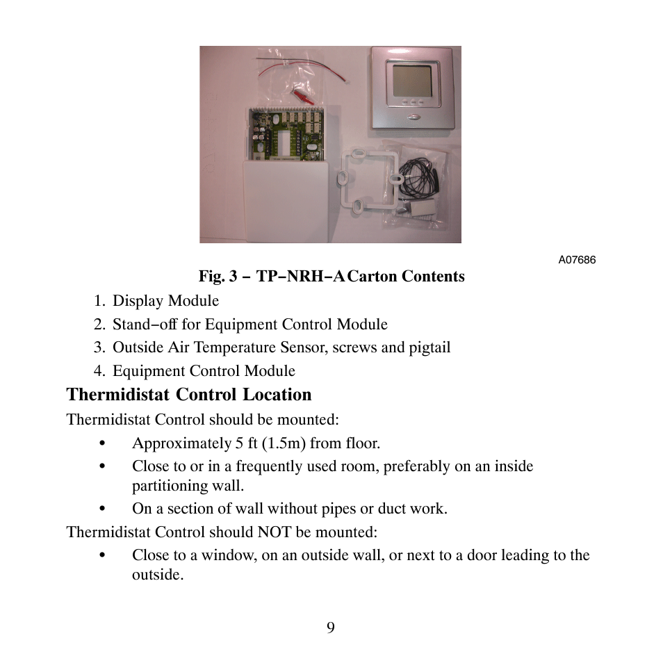 Carrier PERFORMANCETSERIES EDGER THERMIDISTATT CONTROL TP-PRH-A User Manual | Page 9 / 88