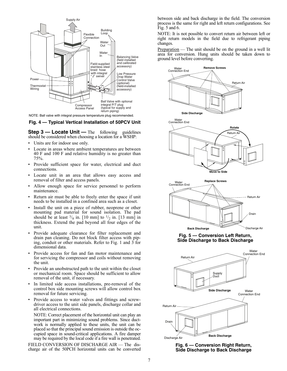 Step 3 — locate unit | Carrier AQUAZONE 50PCH User Manual | Page 7 / 52