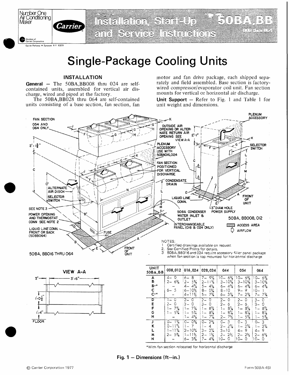 Carrier 50BA User Manual | 16 pages