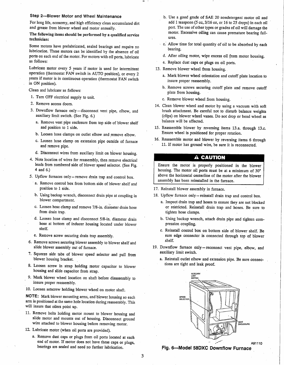 A caution | Carrier DELUXE 58DXC User Manual | Page 3 / 10