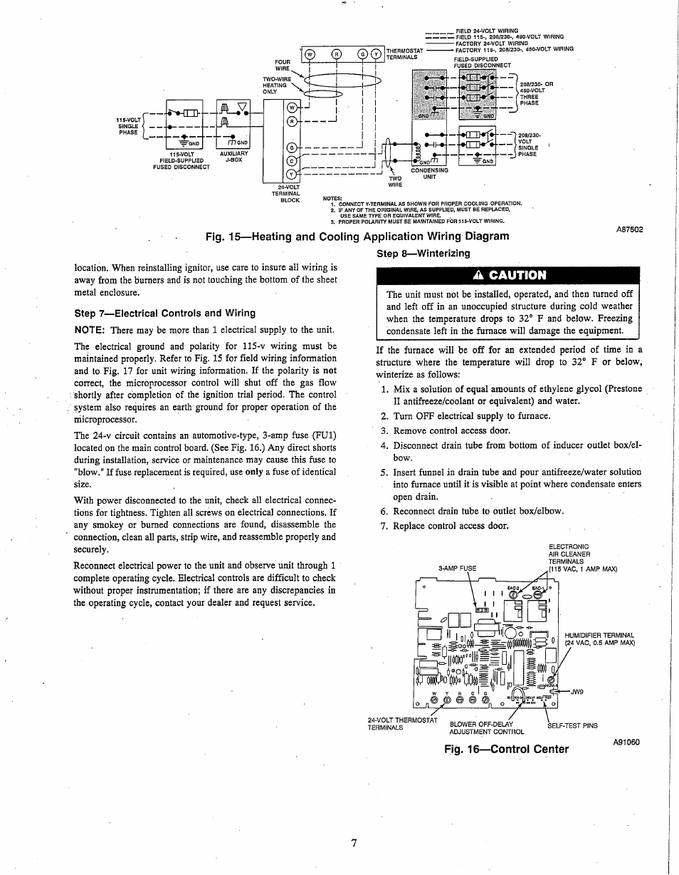 A caution | Carrier DELUXE 58DXC User Manual | Page 7 / 10