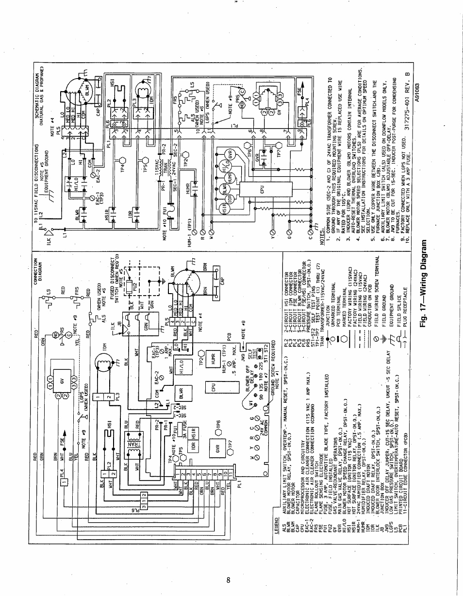 Fig. 17—^wiring diagram, 0_r o | Carrier DELUXE 58DXC User Manual | Page 8 / 10