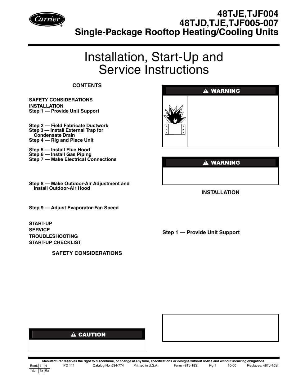 Carrier 48TJD User Manual | 52 pages